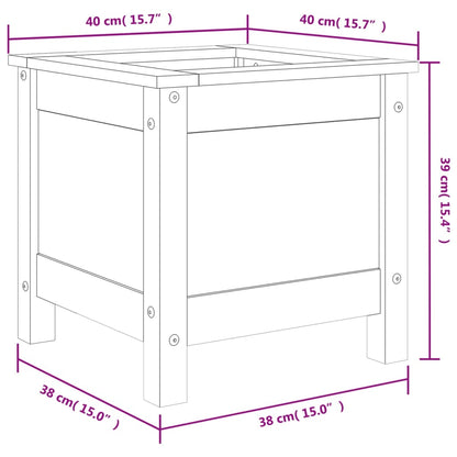 Plantenbak 40X40X39 Cm Massief Grenenhout Zwart