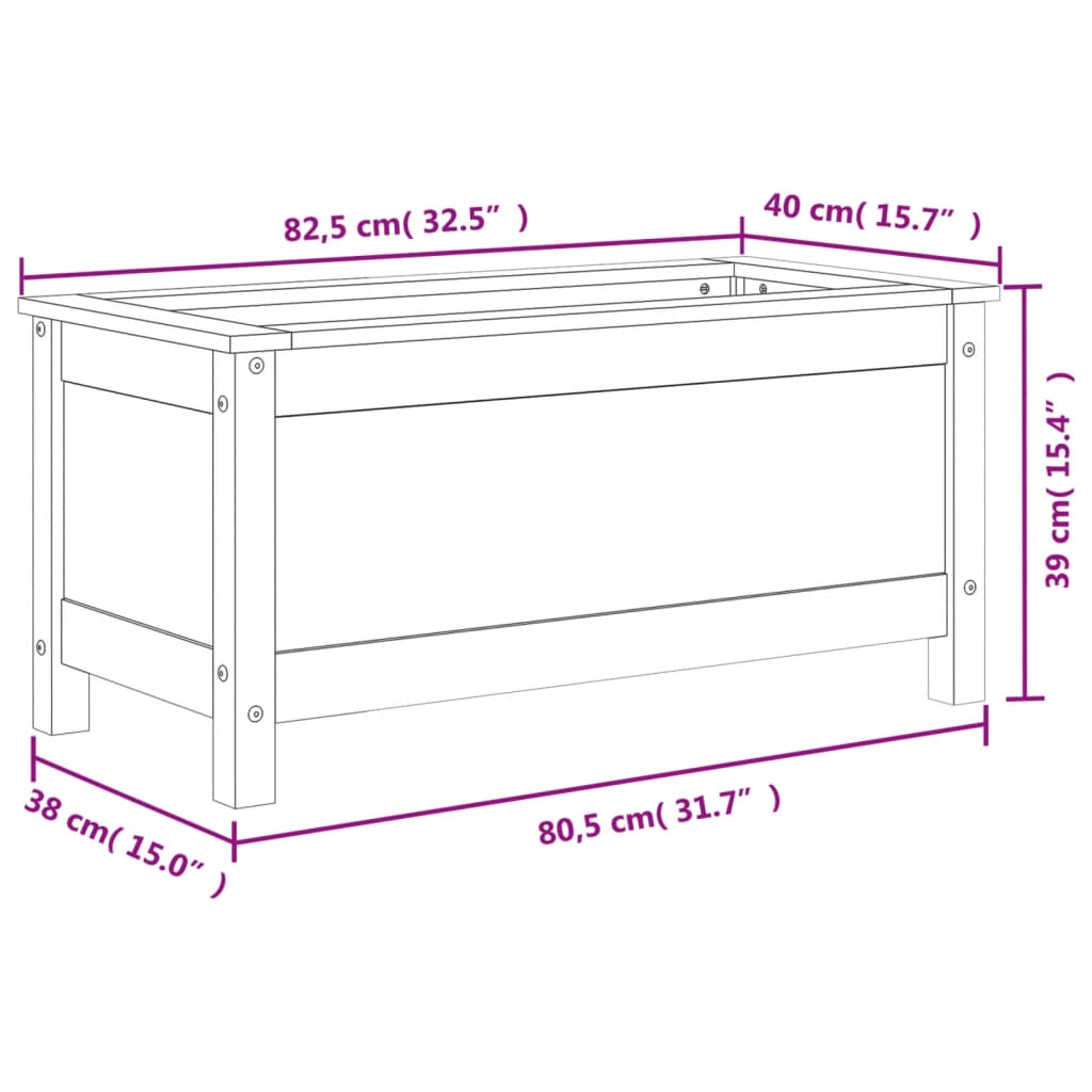 Plantenbak 82,5X40X39 Cm Massief Grenenhout