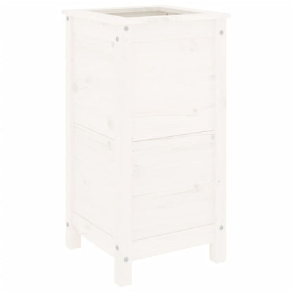 Plantenbak 40X40X78 Cm Massief Grenenhout Wit