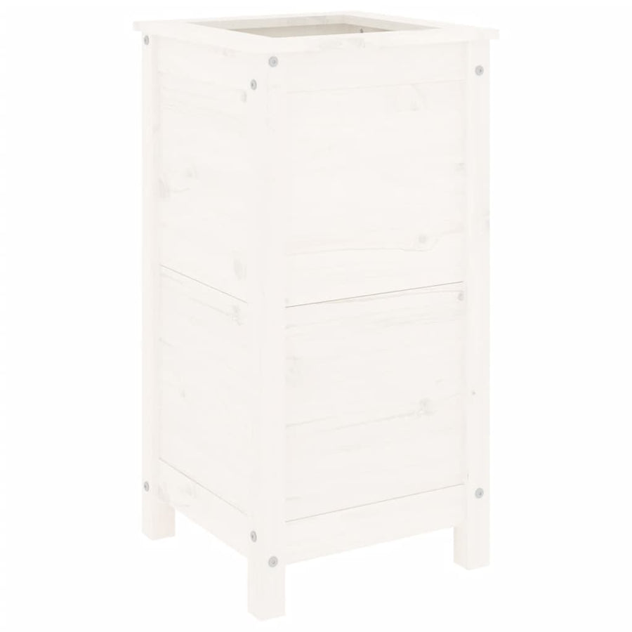 Plantenbak 40X40X78 Cm Massief Grenenhout Wit