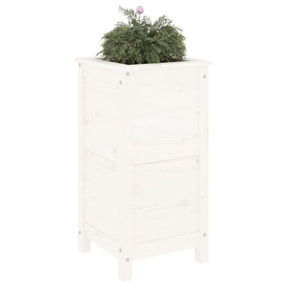 Plantenbak 40X40X78 Cm Massief Grenenhout Wit