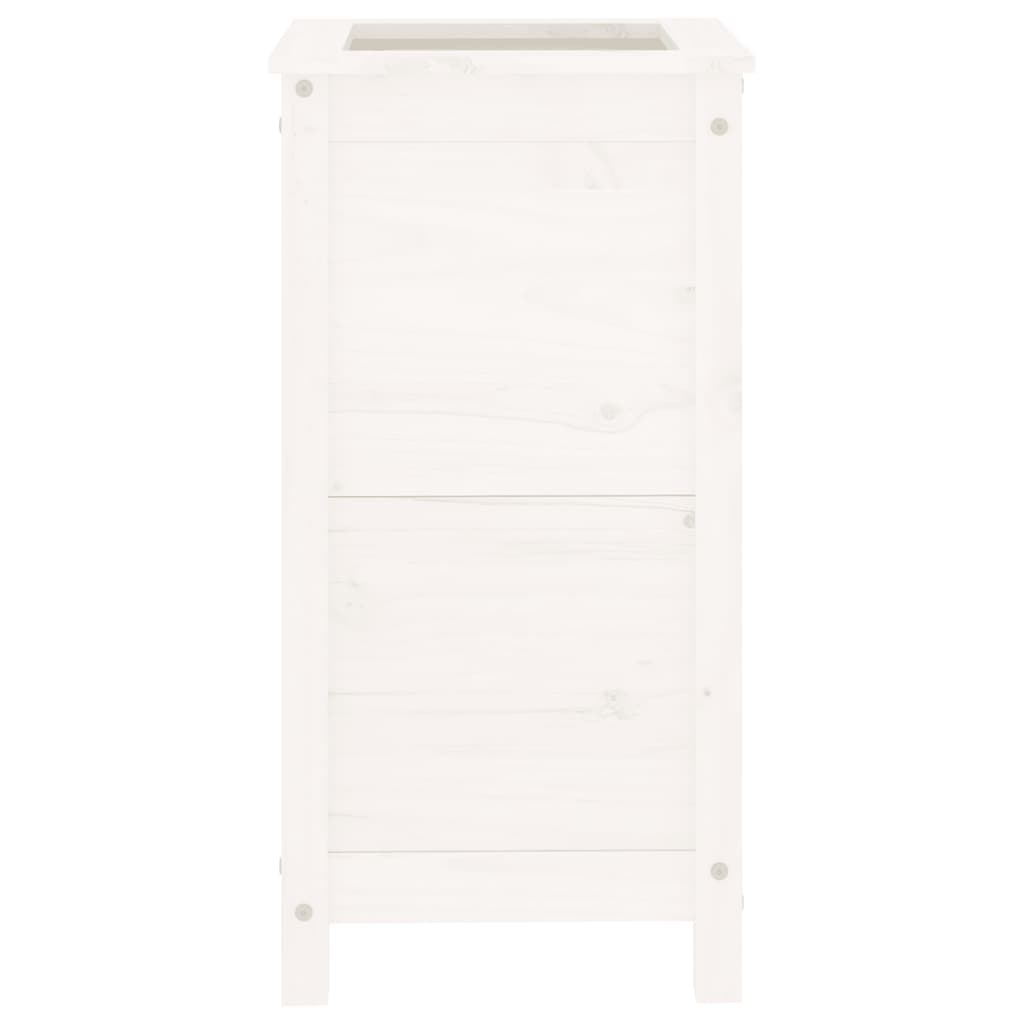 Plantenbak 40X40X78 Cm Massief Grenenhout Wit