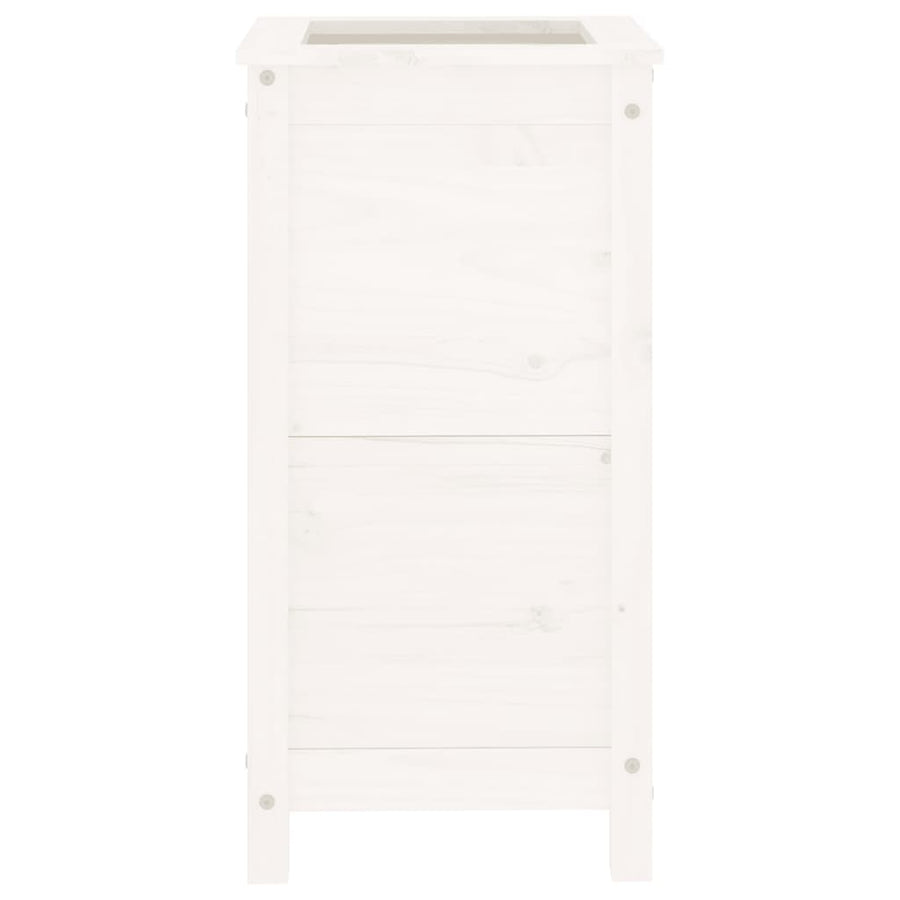 Plantenbak 40X40X78 Cm Massief Grenenhout Wit