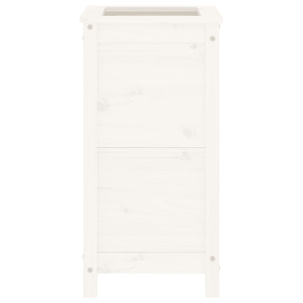 Plantenbak 40X40X78 Cm Massief Grenenhout Wit