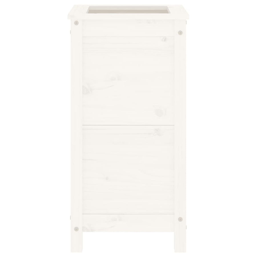 Plantenbak 40X40X78 Cm Massief Grenenhout Wit