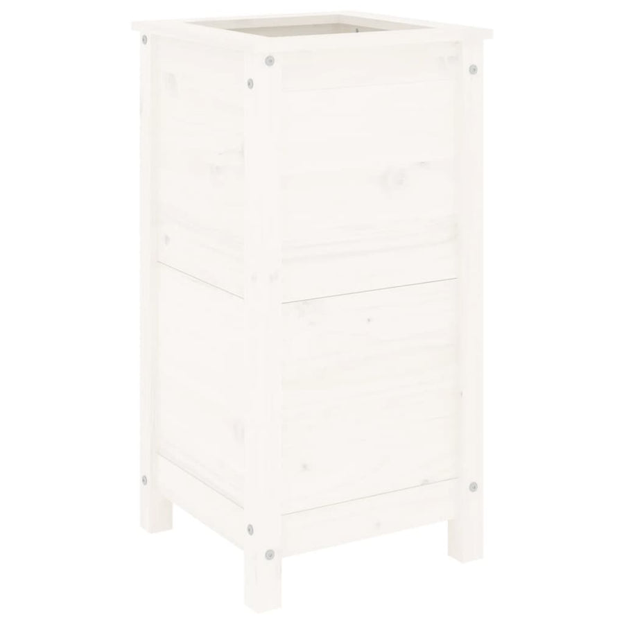 Plantenbak 40X40X78 Cm Massief Grenenhout Wit