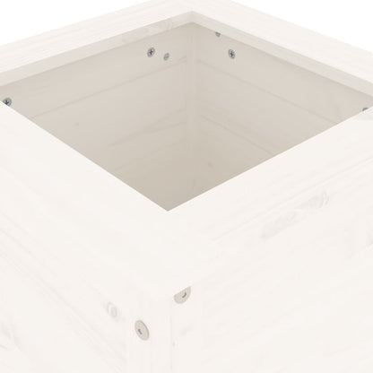 Plantenbak 40X40X78 Cm Massief Grenenhout Wit