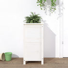 Plantenbak 40x40x78 cm massief grenenhout wit