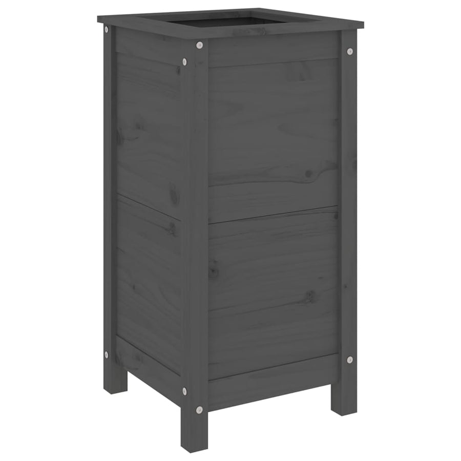 Plantenbak 40X40X78 Cm Massief Grenenhout Grijs