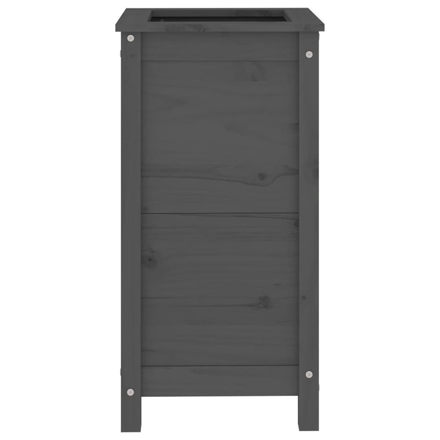Plantenbak 40X40X78 Cm Massief Grenenhout Grijs
