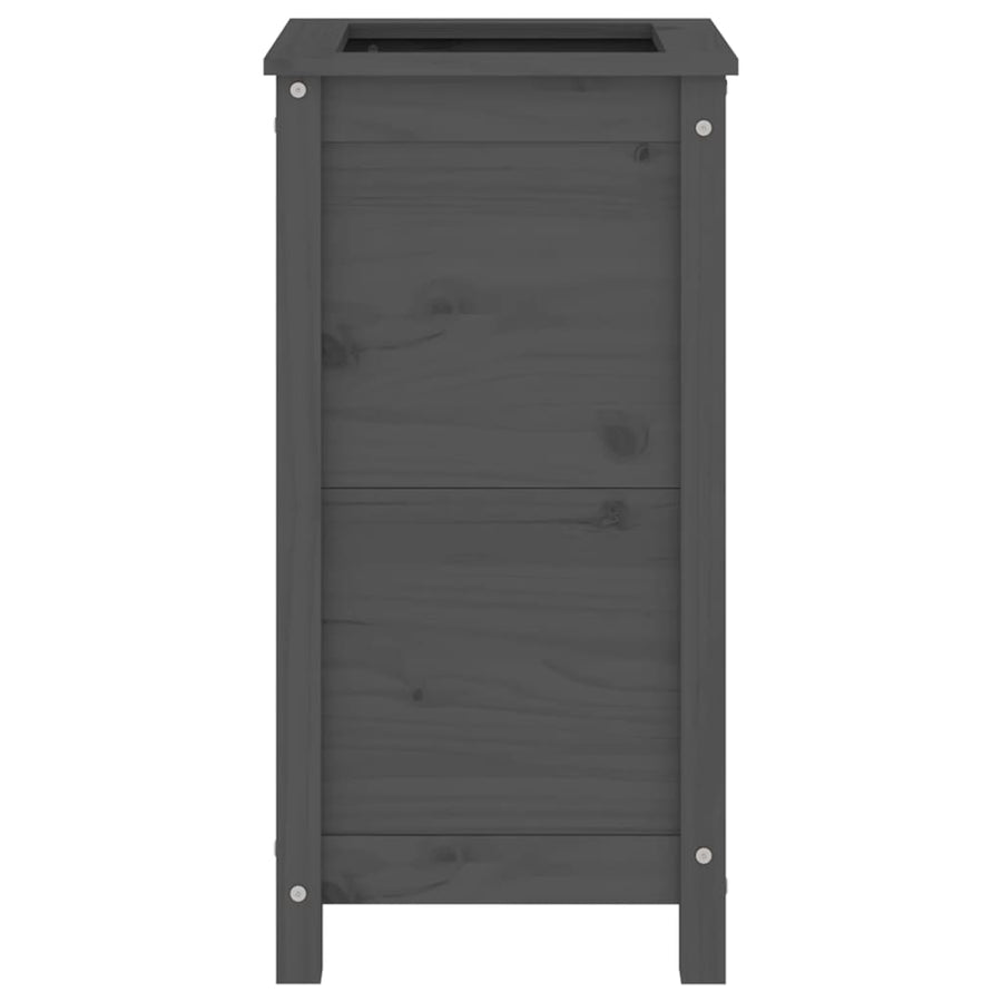 Plantenbak 40X40X78 Cm Massief Grenenhout Grijs
