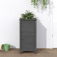 Plantenbak 40X40X78 Cm Massief Grenenhout Grijs