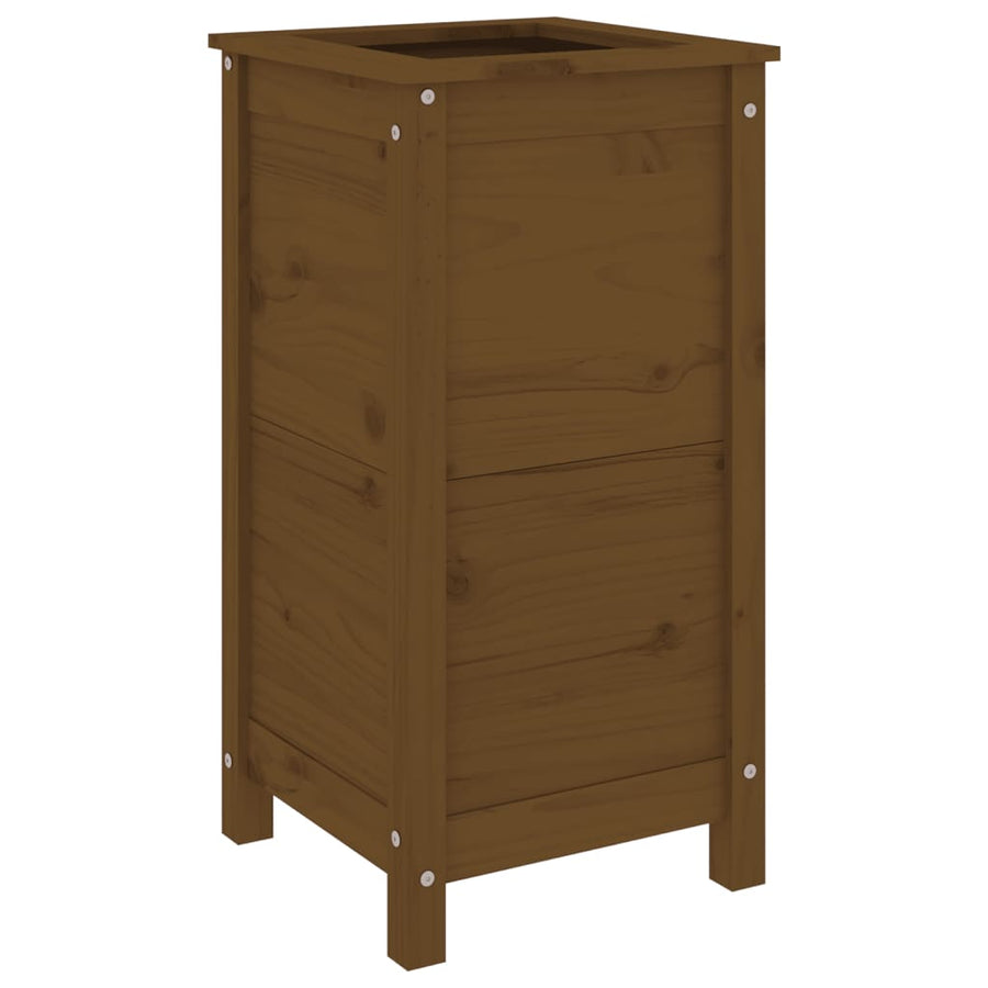 Plantenbak 40X40X78 Cm Massief Grenenhout Honingbruin