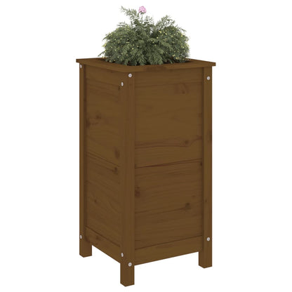Plantenbak 40X40X78 Cm Massief Grenenhout Honingbruin