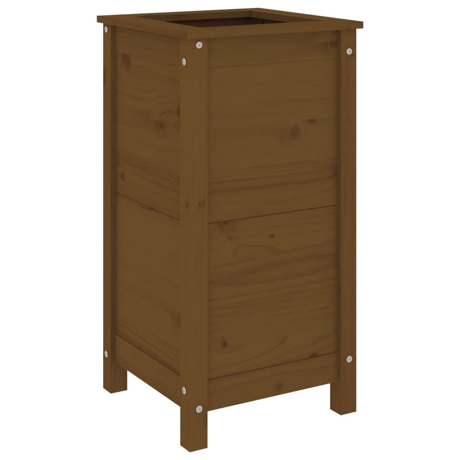 Plantenbak 40X40X78 Cm Massief Grenenhout Honingbruin