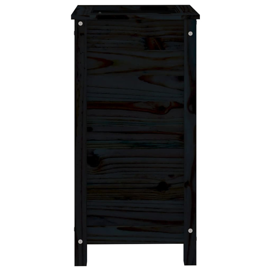 Plantenbak 40X40X78 Cm Massief Grenenhout Zwart