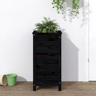 Planter 40x40x78 cm solid pine black
