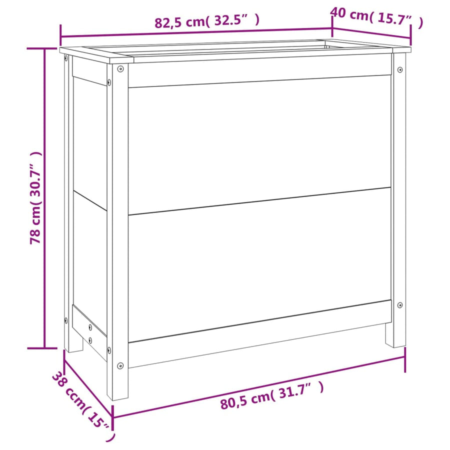 Plantenbak 82,5X40X78 Cm Massief Grenenhout