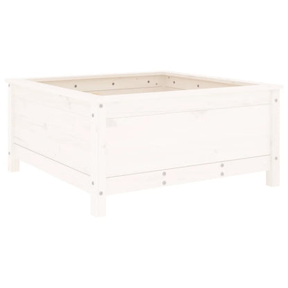 Plantenbak 82,5X82,5X39 Cm Massief Grenenhout Wit