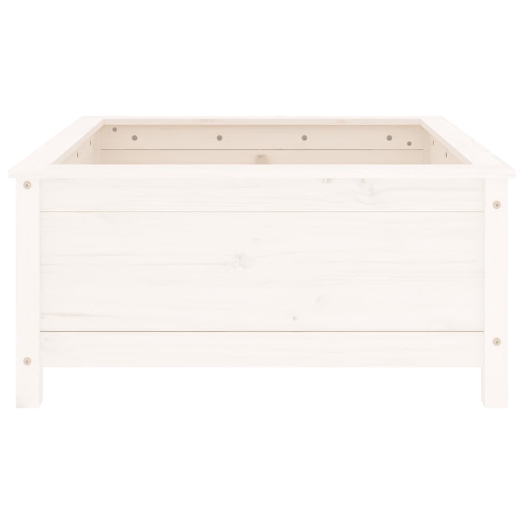 Plantenbak 82,5X82,5X39 Cm Massief Grenenhout Wit