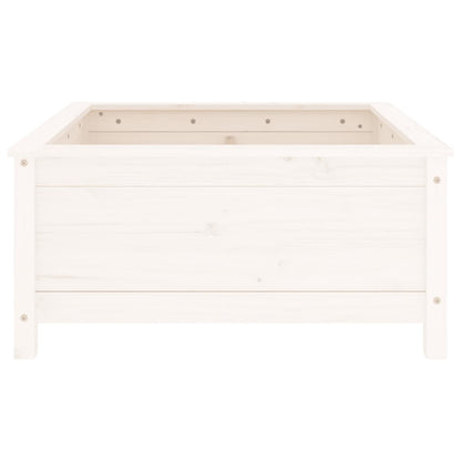 Plantenbak 82,5X82,5X39 Cm Massief Grenenhout Wit