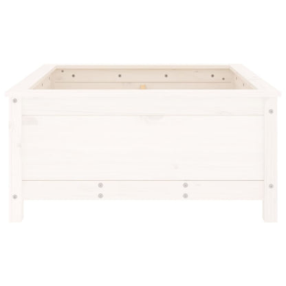 Plantenbak 82,5X82,5X39 Cm Massief Grenenhout Wit