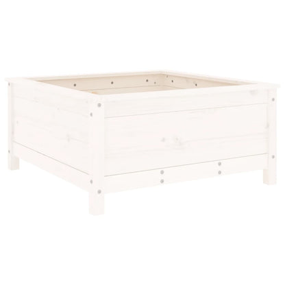 Plantenbak 82,5X82,5X39 Cm Massief Grenenhout Wit