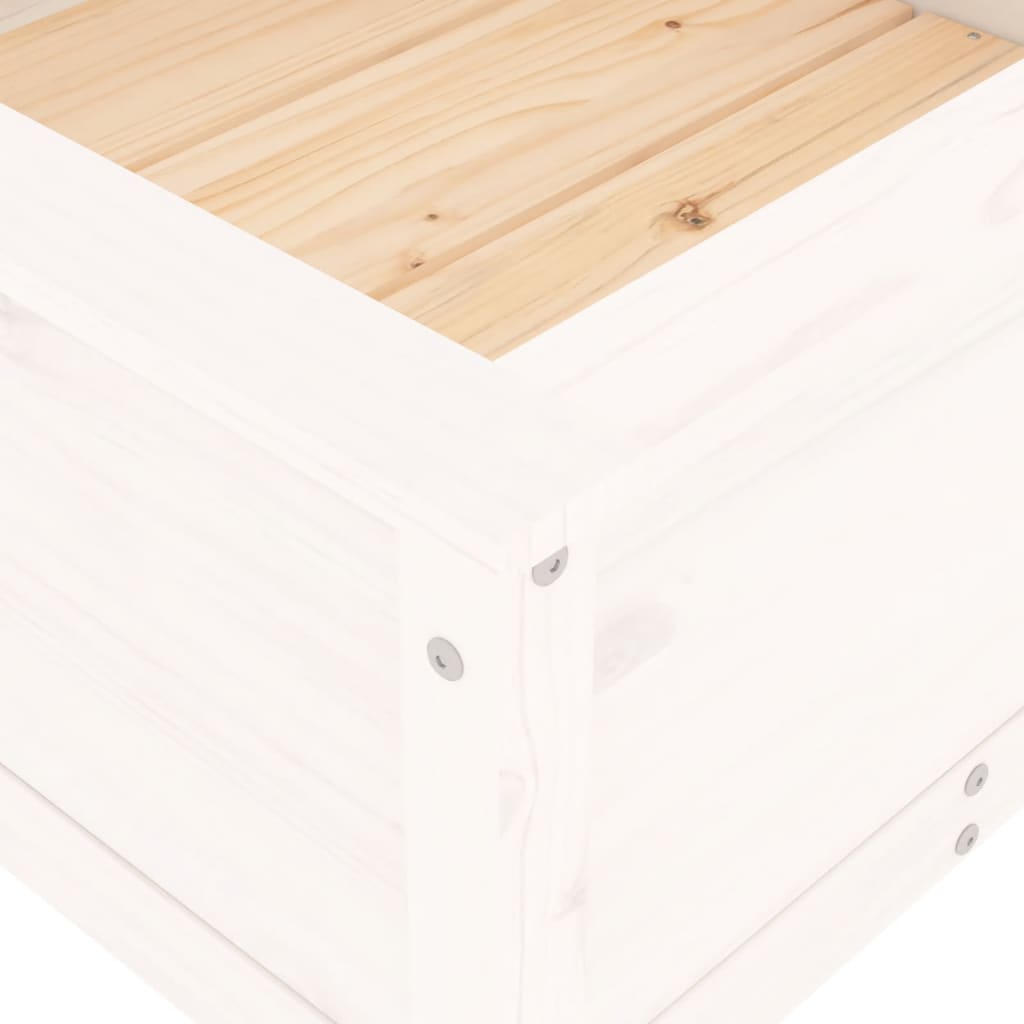 Plantenbak 82,5X82,5X39 Cm Massief Grenenhout Wit