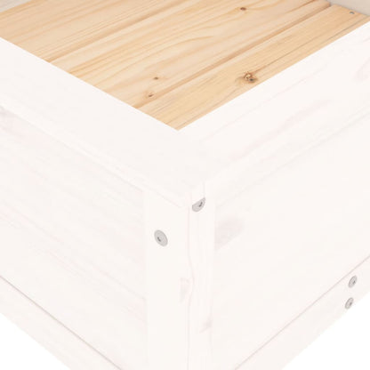 Plantenbak 82,5X82,5X39 Cm Massief Grenenhout Wit