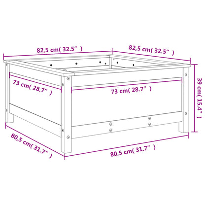 Plantenbak 82,5X82,5X39 Cm Massief Grenenhout Wit