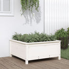 Planter 82.5x82.5x39 cm solid pine wood white