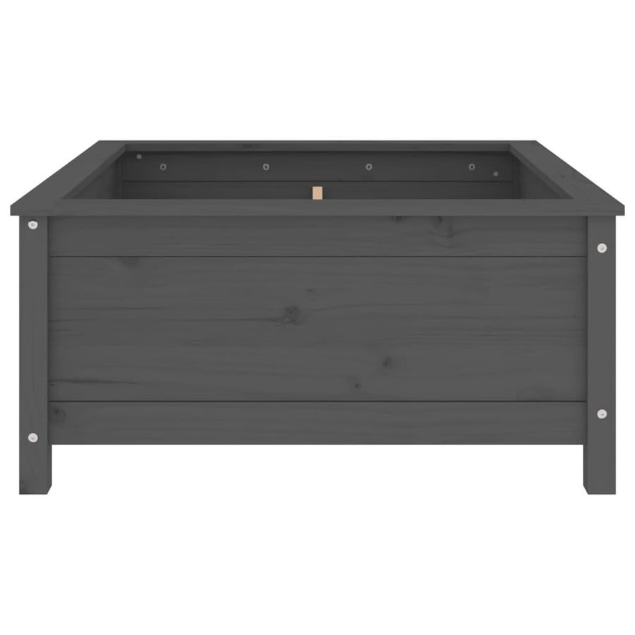 Plantenbak 82,5X82,5X39 Cm Massief Grenenhout Grijs