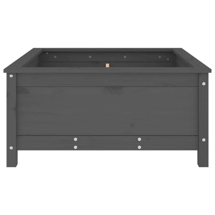 Plantenbak 82,5X82,5X39 Cm Massief Grenenhout Grijs