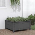 Plantenbak massief grenenhout 82,5x82,5x39 cm grijs