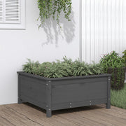 Plantenbak massief grenenhout 82,5x82,5x39 cm grijs