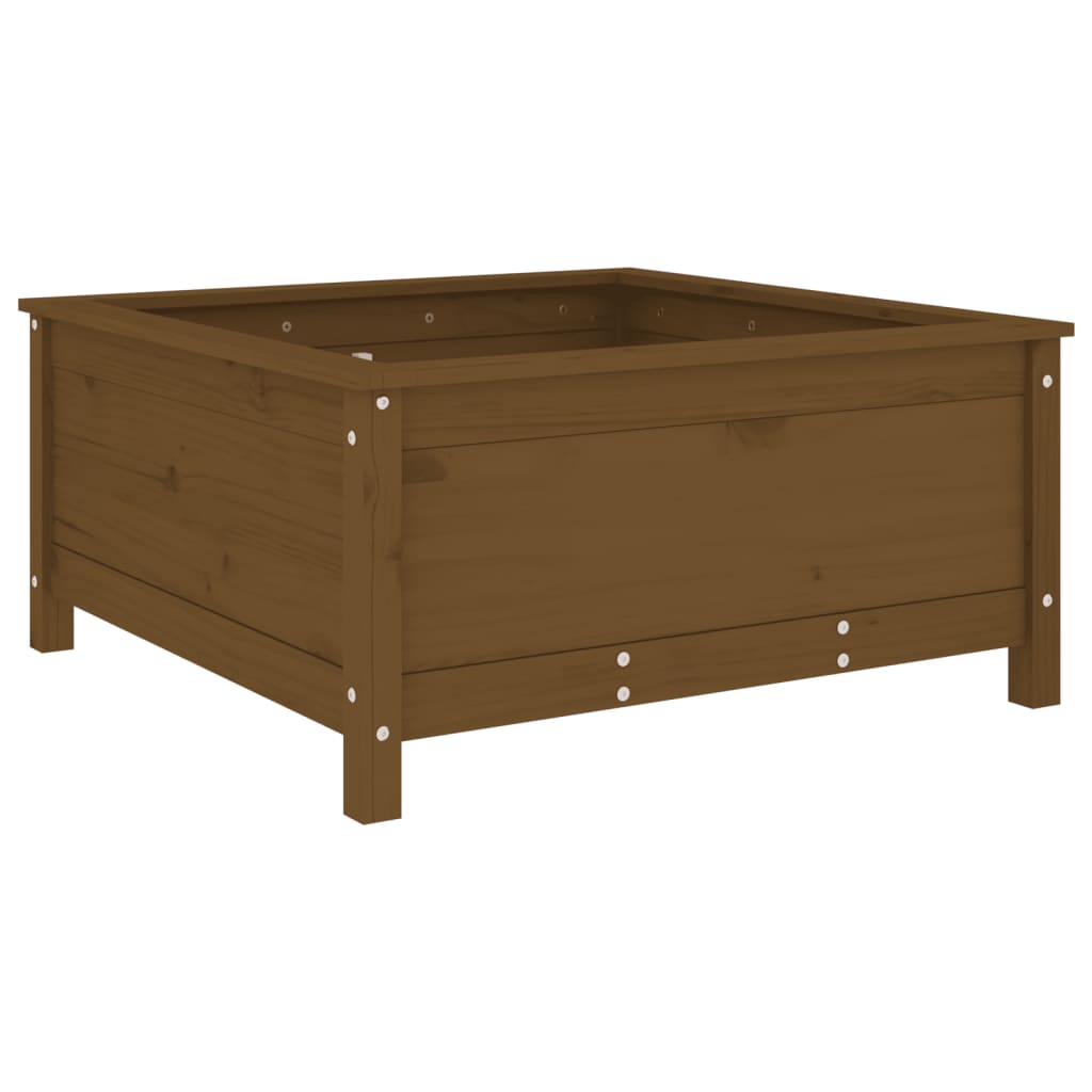 Plantenbak 82,5X82,5X39 Cm Massief Grenenhout Honingbruin