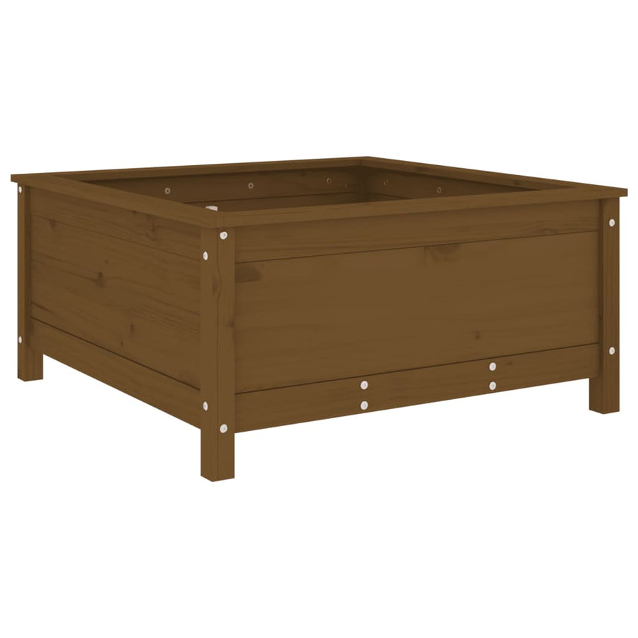 Plantenbak 82,5X82,5X39 Cm Massief Grenenhout Honingbruin