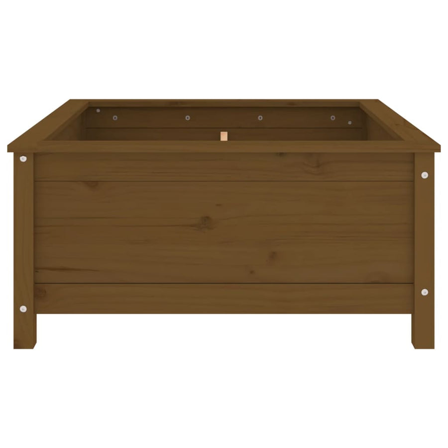 Plantenbak 82,5X82,5X39 Cm Massief Grenenhout Honingbruin