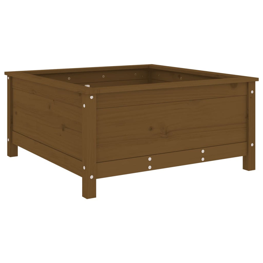 Plantenbak 82,5X82,5X39 Cm Massief Grenenhout Honingbruin