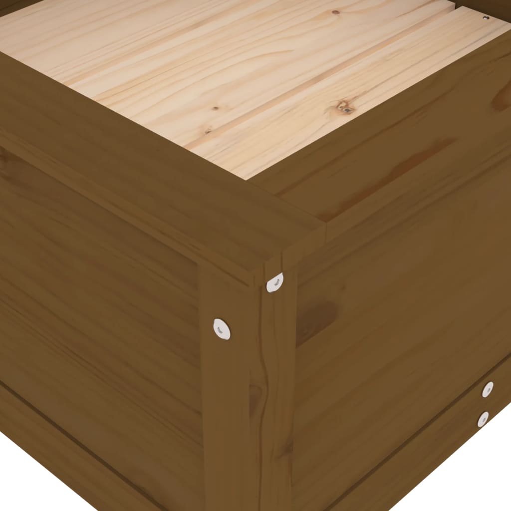 Plantenbak 82,5X82,5X39 Cm Massief Grenenhout Honingbruin