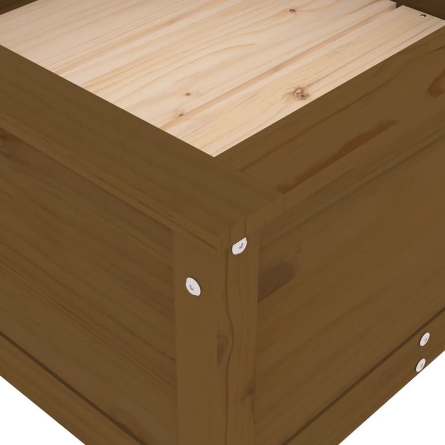 Plantenbak 82,5X82,5X39 Cm Massief Grenenhout Honingbruin