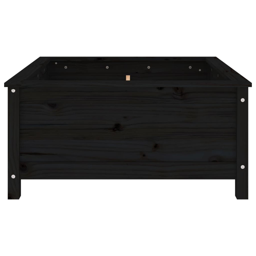 Plantenbak 82,5X82,5X39 Cm Massief Grenenhout Zwart