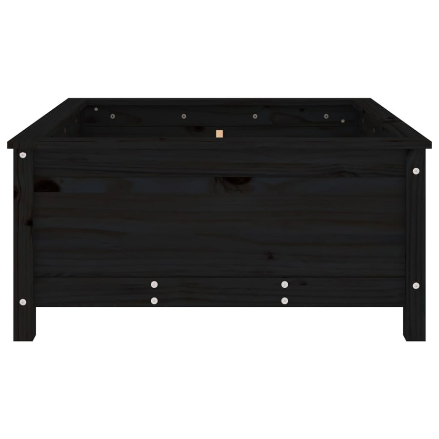 Plantenbak 82,5X82,5X39 Cm Massief Grenenhout Zwart