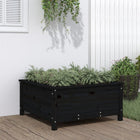 Planter 82.5x82.5x39 cm solid pine black