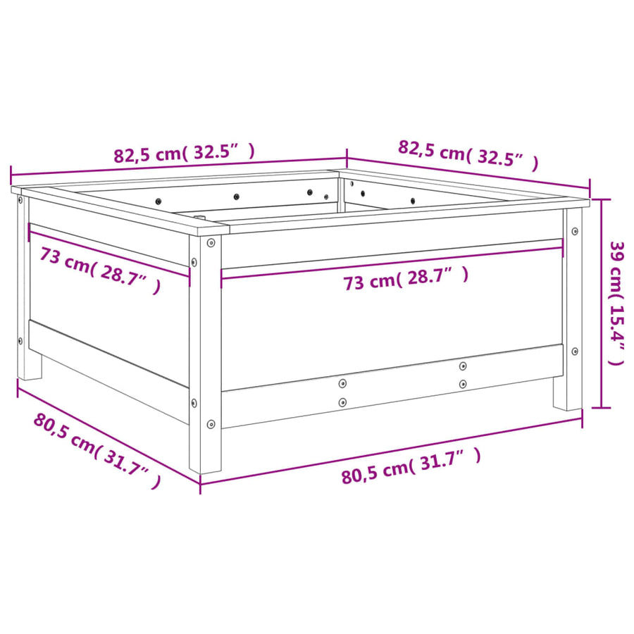 Plantenbak 82,5X82,5X39 Cm Massief Douglashout