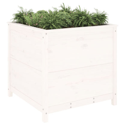 Plantenbak 82,5X82,5X78 Cm Massief Grenenhout Wit
