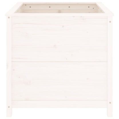 Plantenbak 82,5X82,5X78 Cm Massief Grenenhout Wit