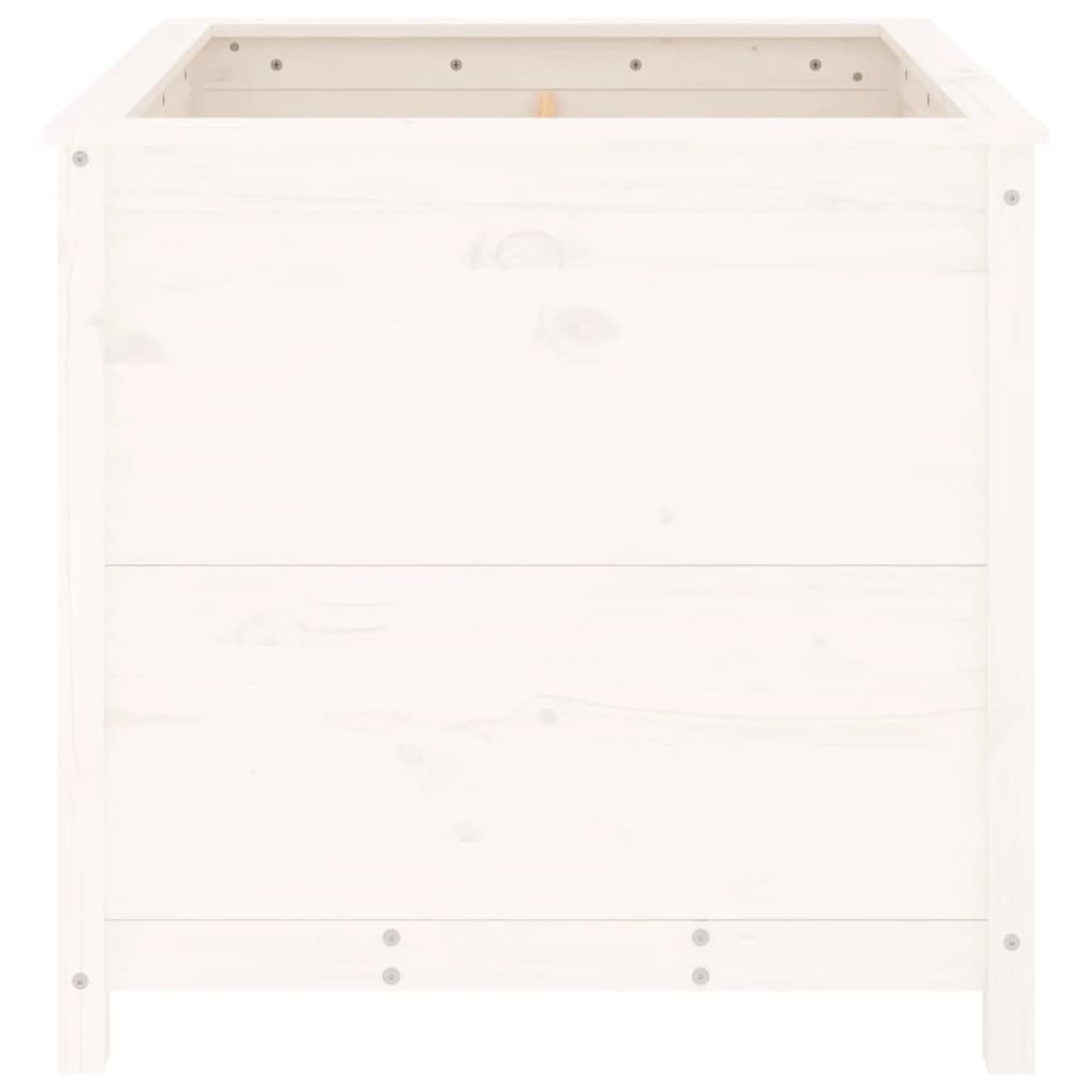 Plantenbak 82,5X82,5X78 Cm Massief Grenenhout Wit