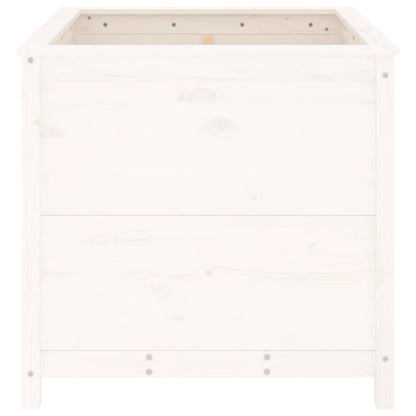 Plantenbak 82,5X82,5X78 Cm Massief Grenenhout Wit