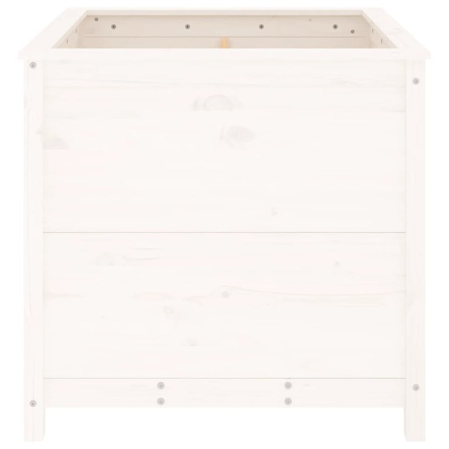 Plantenbak 82,5X82,5X78 Cm Massief Grenenhout Wit